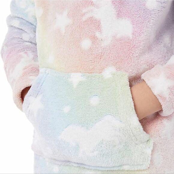 32 Degrees Heat Unicorn Pajama Glow In The Dark Girls Lounge Hoodie - Picture 5 of 6